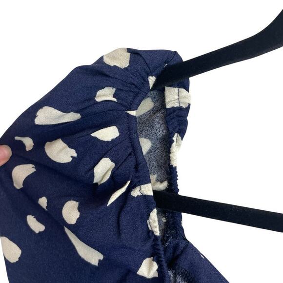 Reformation Cammi Long Sleeve Wrap Skirt Mini Dress Splatter Blue White Size 0 - Picture 7 of 10